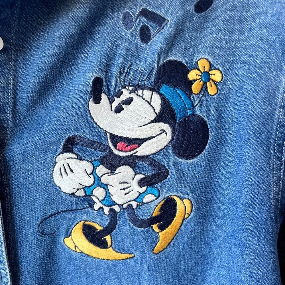 *FIRM PRICE* Vintage 90’s Disney Store Micky and Minnie Dancing Denim Shirt - Picture 4 of 11